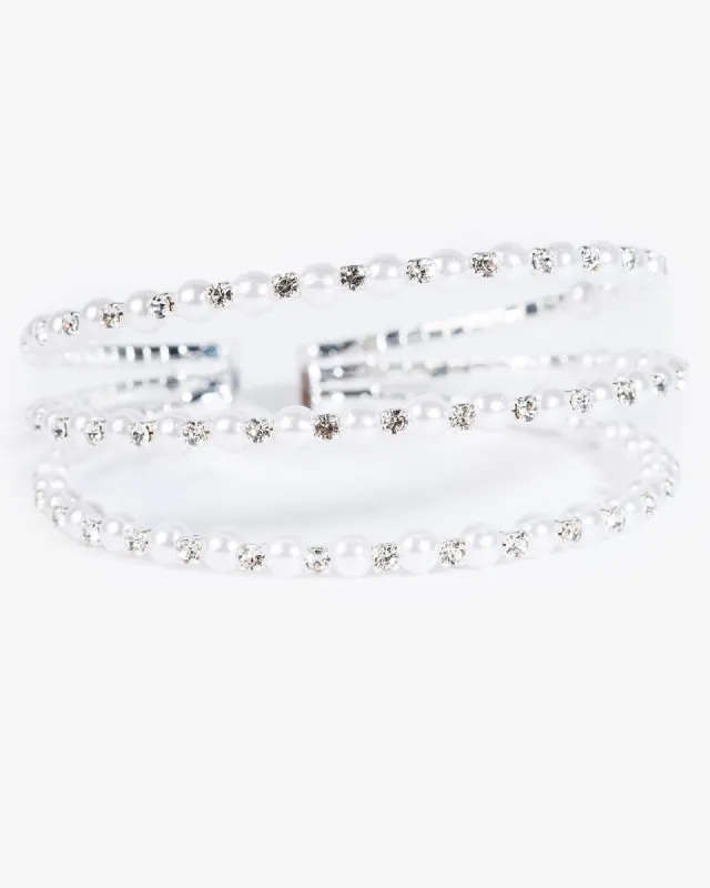 Crystal Pearl Beaded Cuff Bracelet sold by Collete Hayman