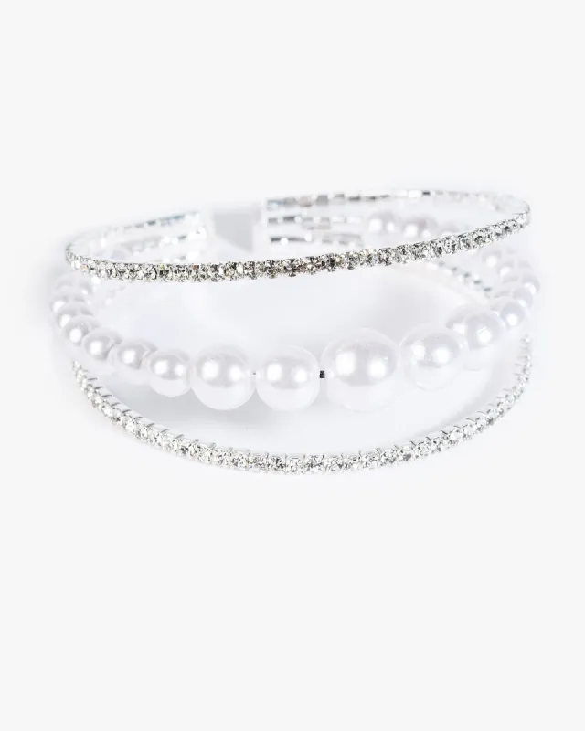 Crystal Pearl Band Bracelet sold by Collete Hayman