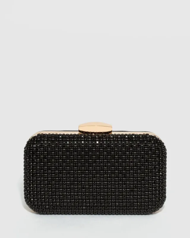 Black Deja Hardcase Clutch Bag sold by Collete Hayman