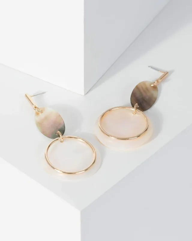 Gold Multi Shape Sea Drop Earrings sold by Collete Hayman