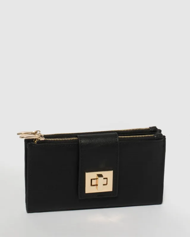 Black Greta Lock Wallet sold by Collete Hayman