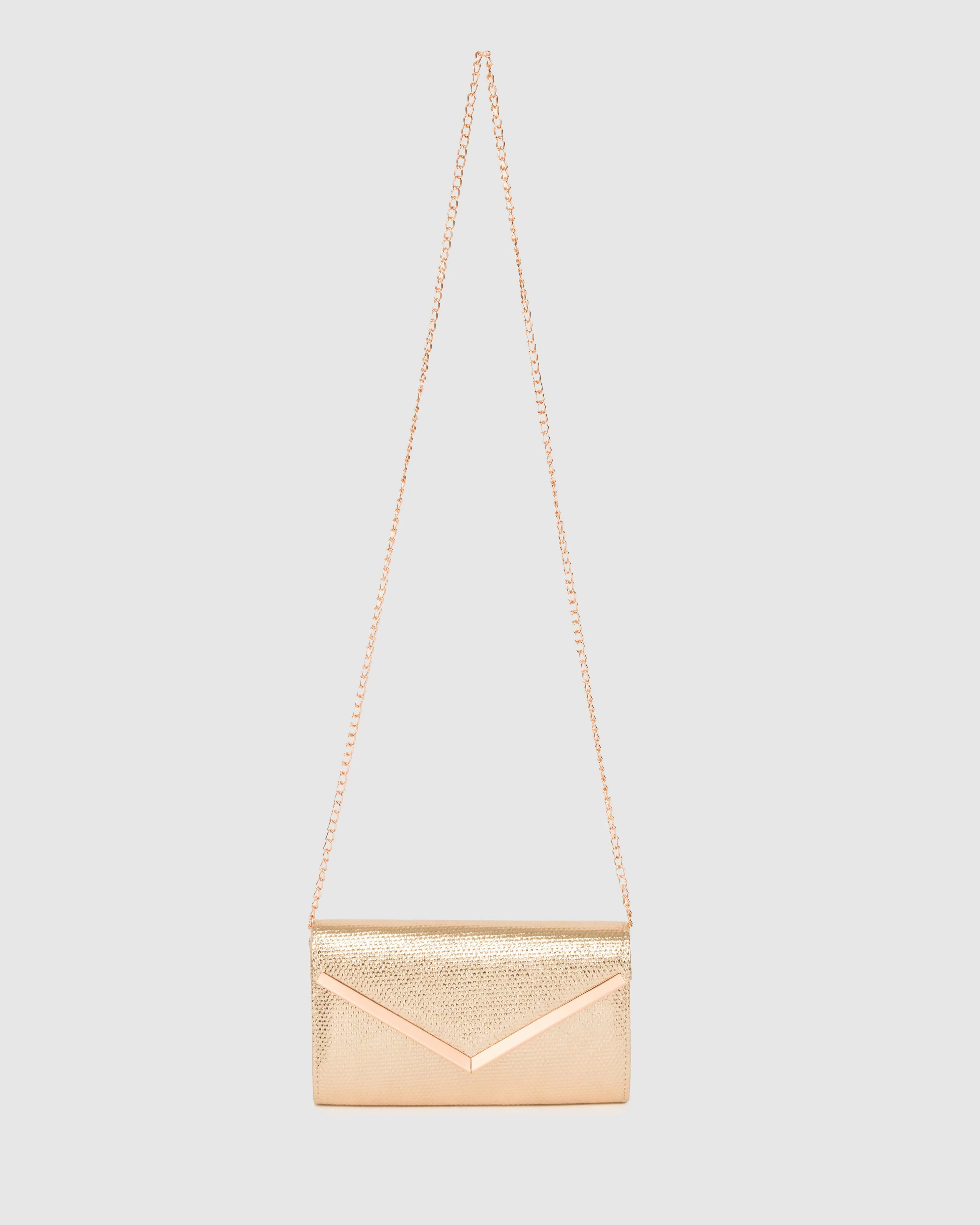 Rose Gold Cindy Evening Clutch Bag sold by Collete Hayman product image thumbnail 3