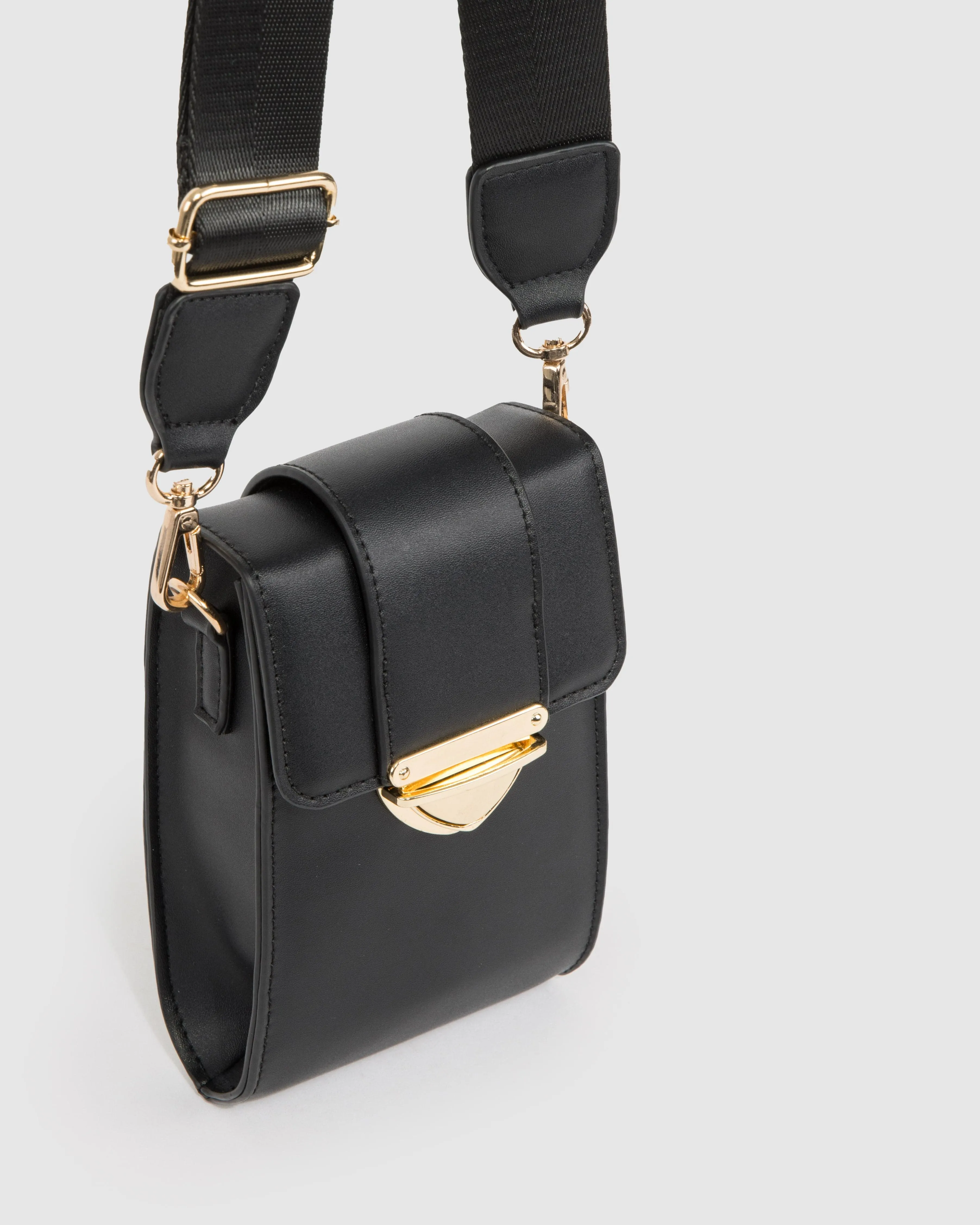 Black Koni Webbing Phone Crossbody Bag sold by Collete Hayman product image thumbnail 5