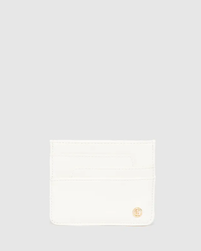White Chiara Logo Card Purse sold by Collete Hayman