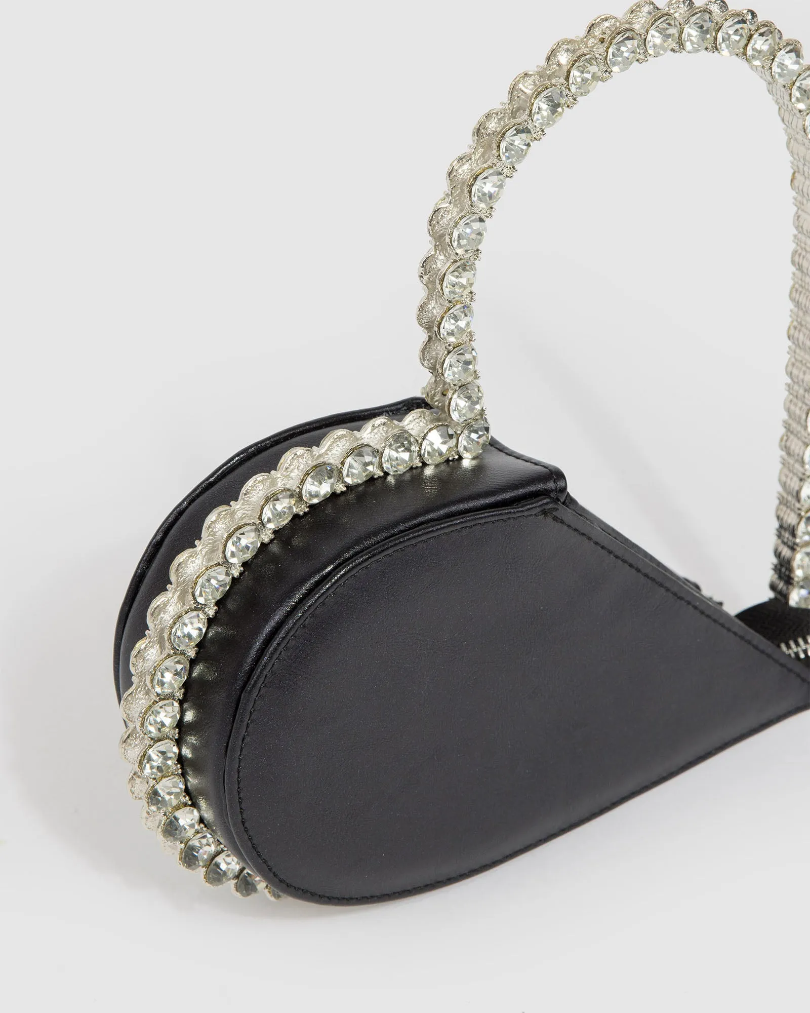Black Crystal Heart Frame Clutch Bag sold by Collete Hayman product image thumbnail 2