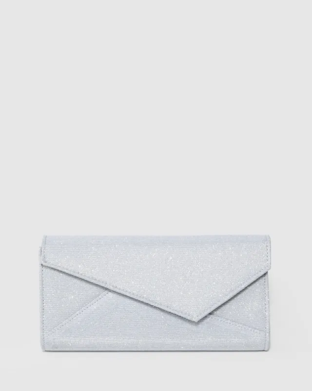 Silver Maribel Clutch Bag sold by Collete Hayman