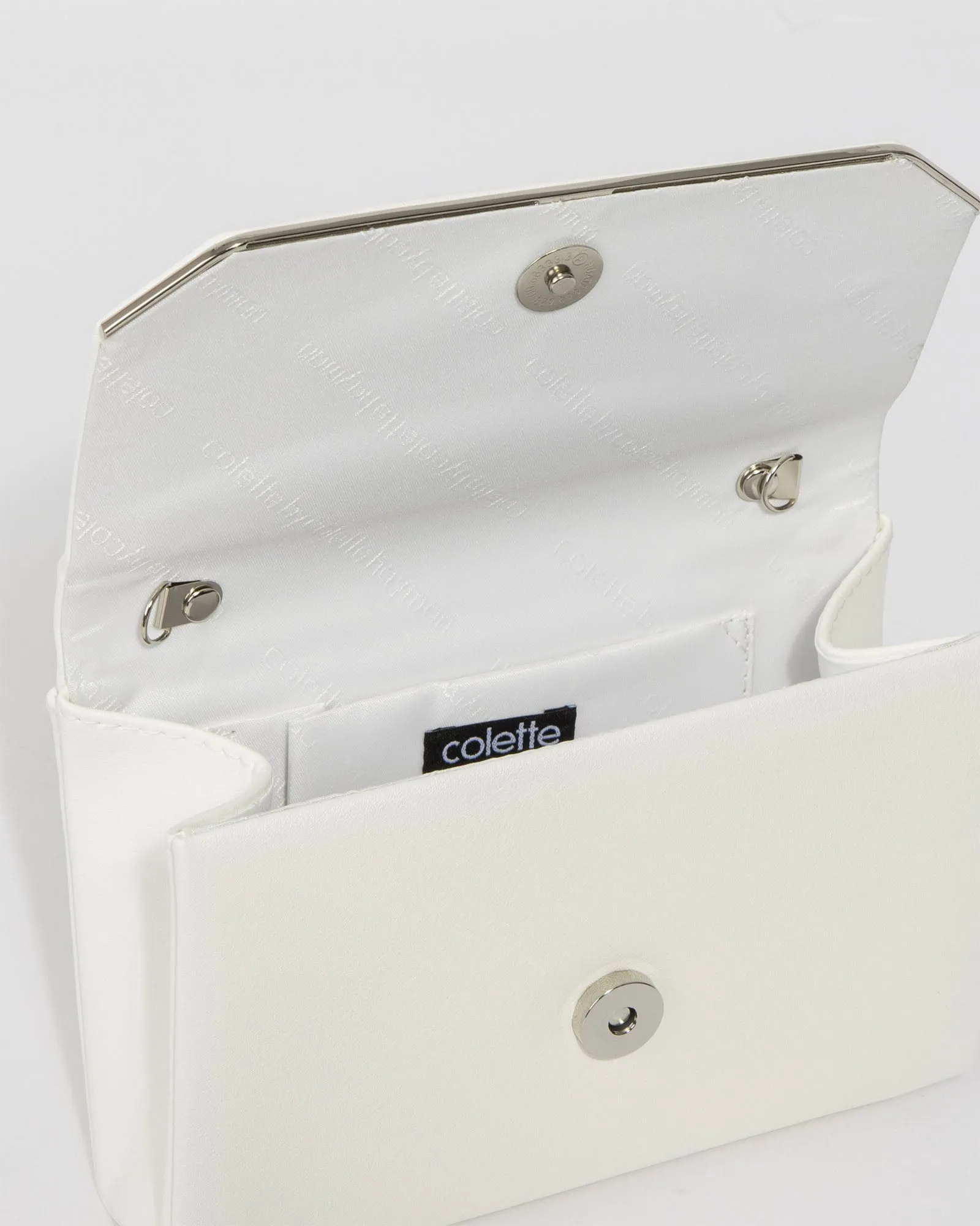 White Penny Flap Clutch Bag sold by Collete Hayman product image thumbnail 5