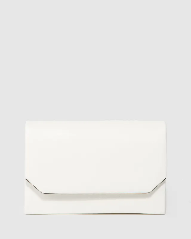 White Penny Flap Clutch Bag sold by Collete Hayman
