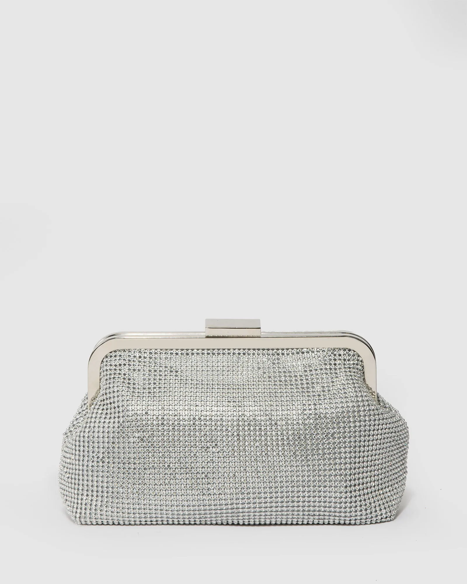 Silver Tanya Frame Clutch Bag sold by Collete Hayman