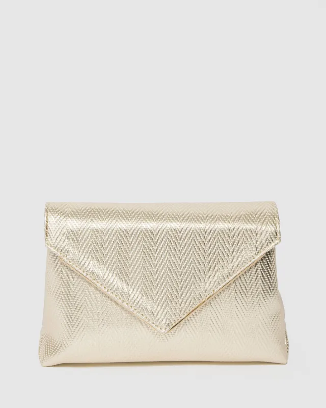 Gold Amber Envelope Clutch Bag sold by Collete Hayman