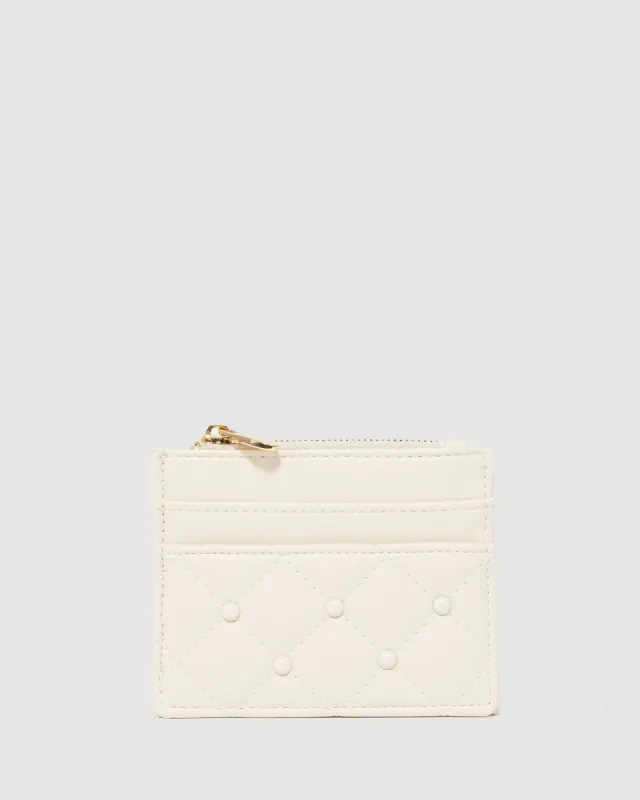 Ivory Chiara Quilt Card Purse sold by Collete Hayman
