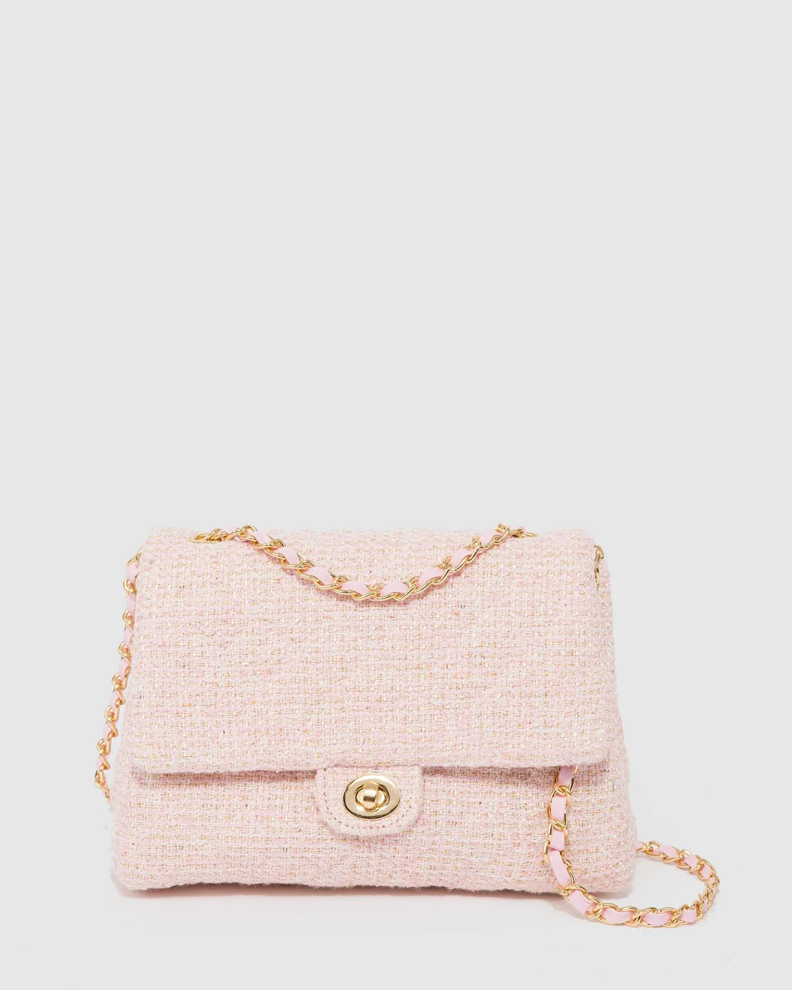 Pink Malia Boucle Crossbody Bag sold by Collete Hayman