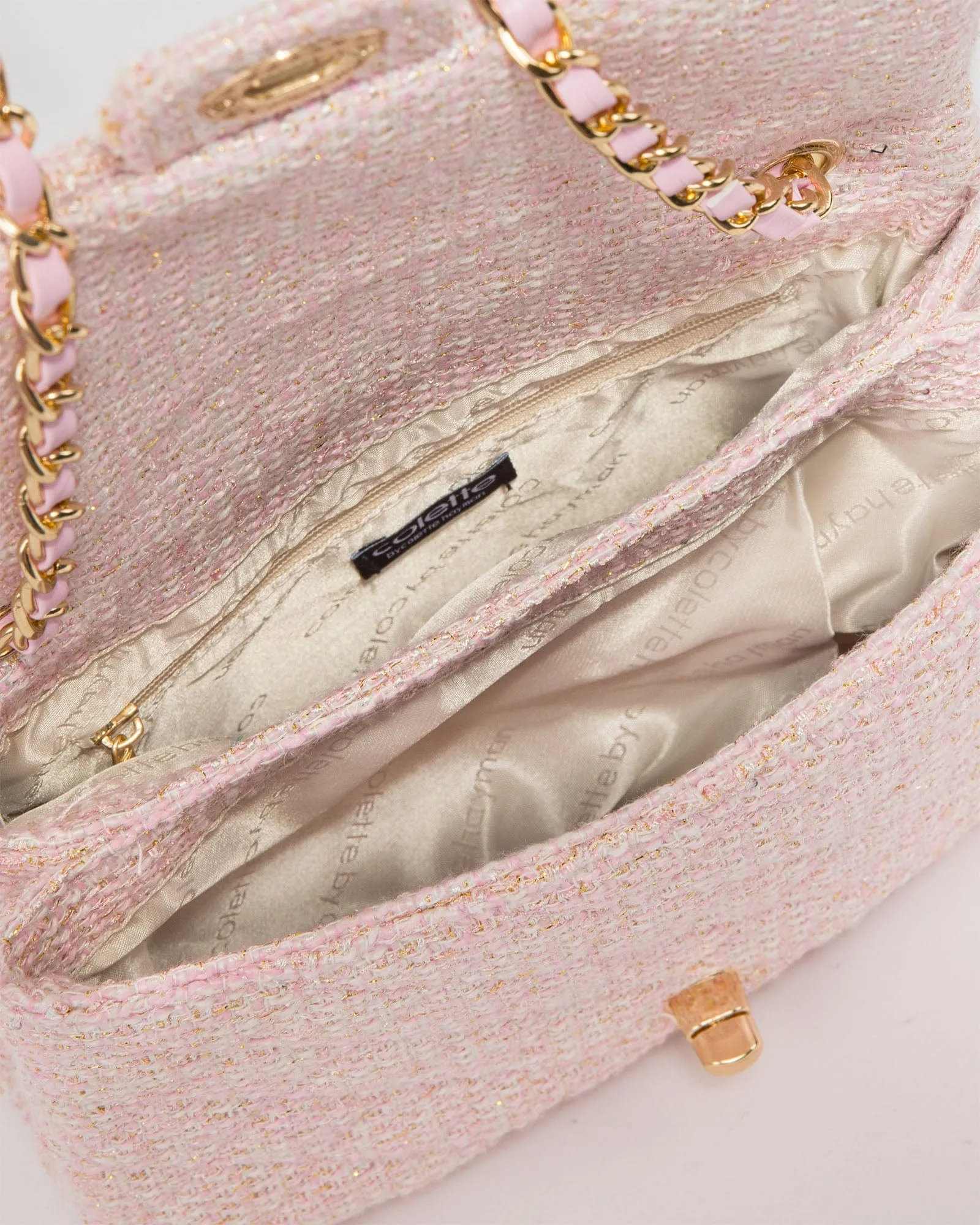 Pink Malia Boucle Crossbody Bag sold by Collete Hayman product image thumbnail 5