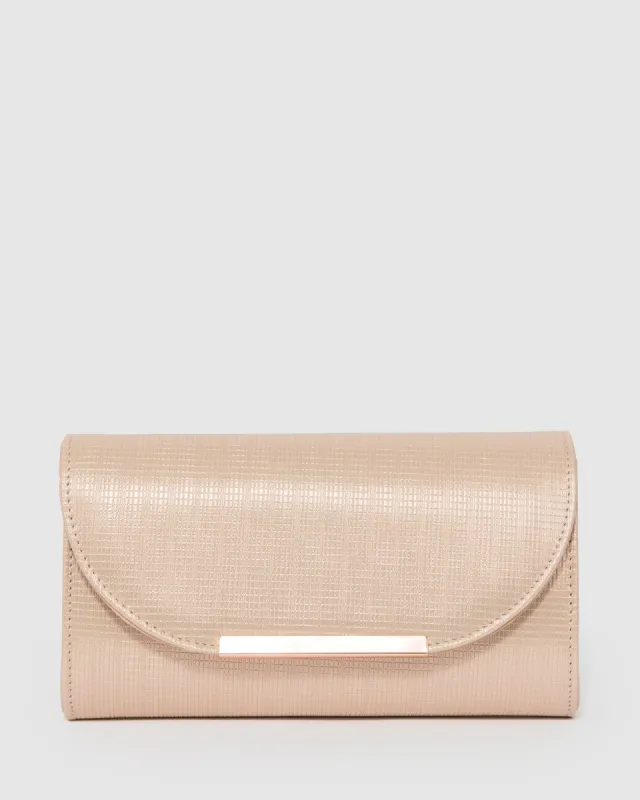 Rose Gold Liza Evening Clutch Bag sold by Collete Hayman