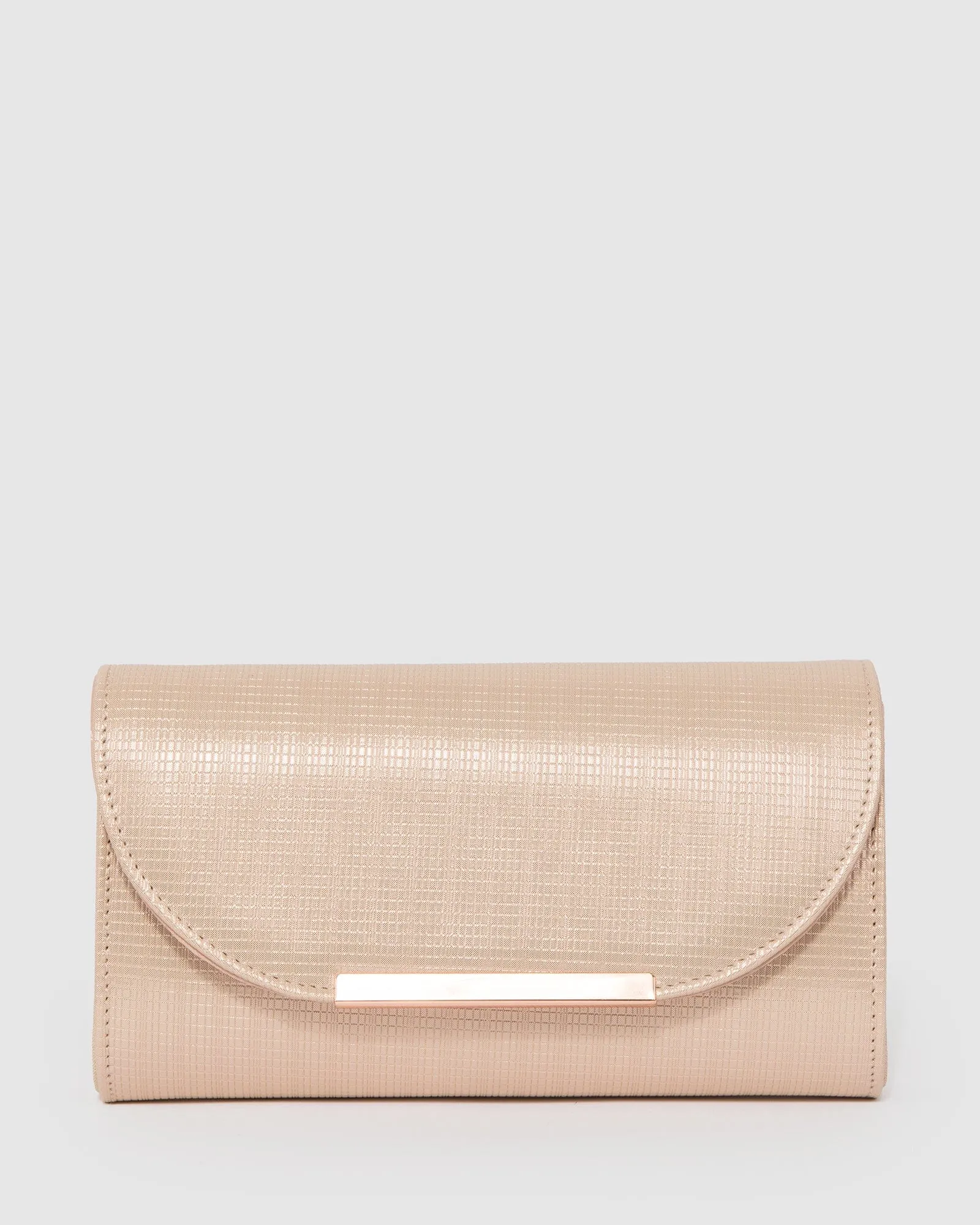 Rose Gold Liza Evening Clutch Bag sold by Collete Hayman