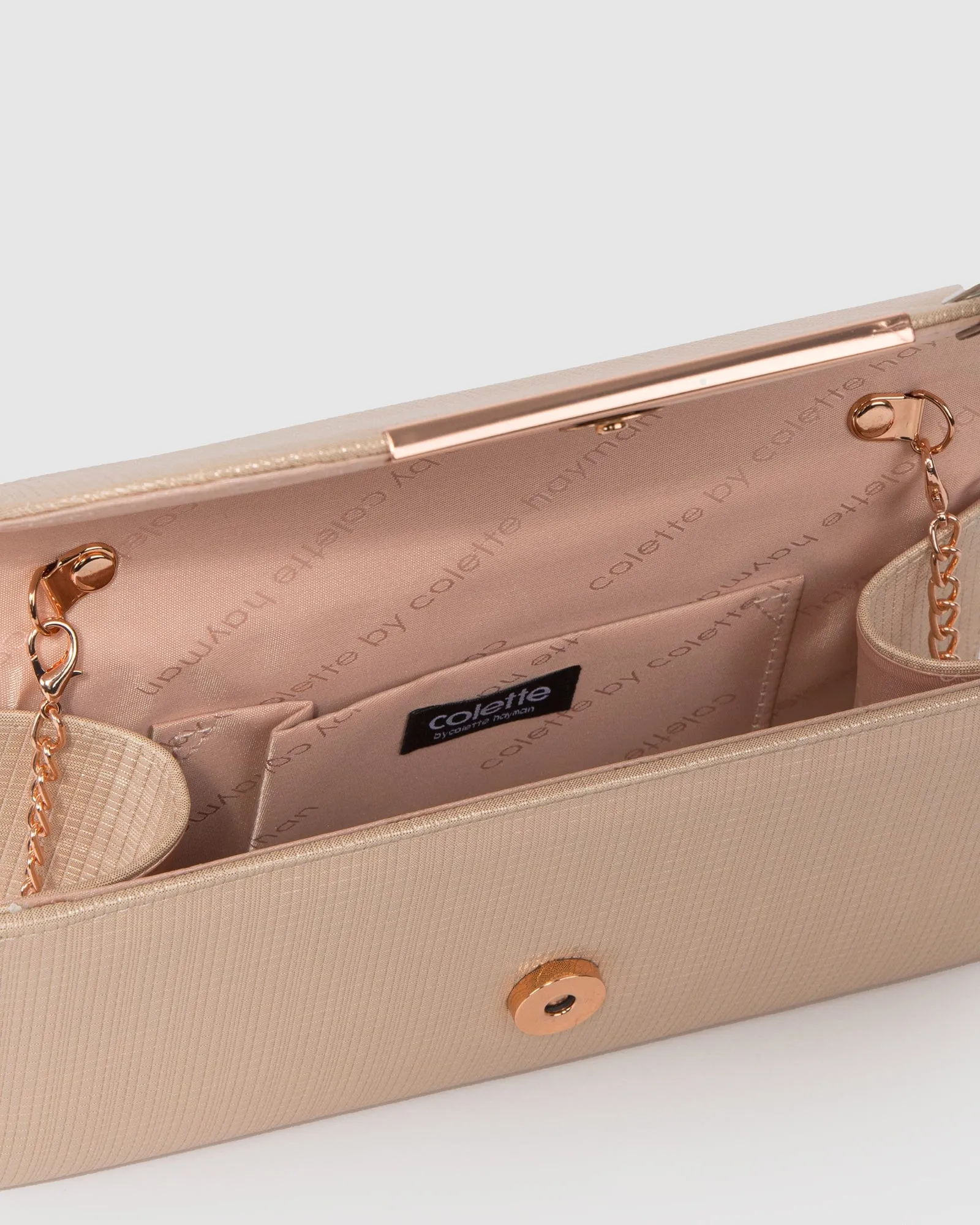 Rose Gold Liza Evening Clutch Bag sold by Collete Hayman product image thumbnail 5