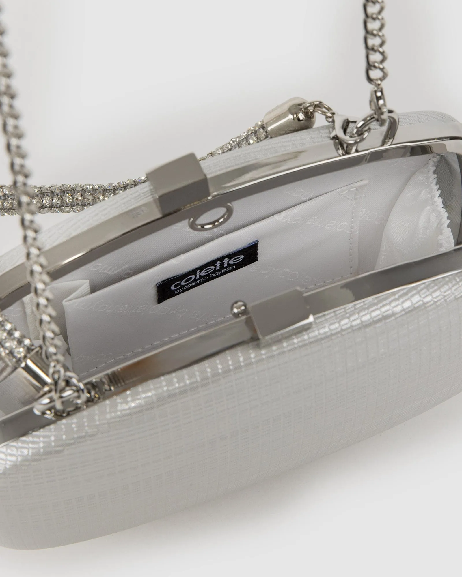 Silver Eden Crystal Handle Clutch Bag sold by Collete Hayman product image thumbnail 4