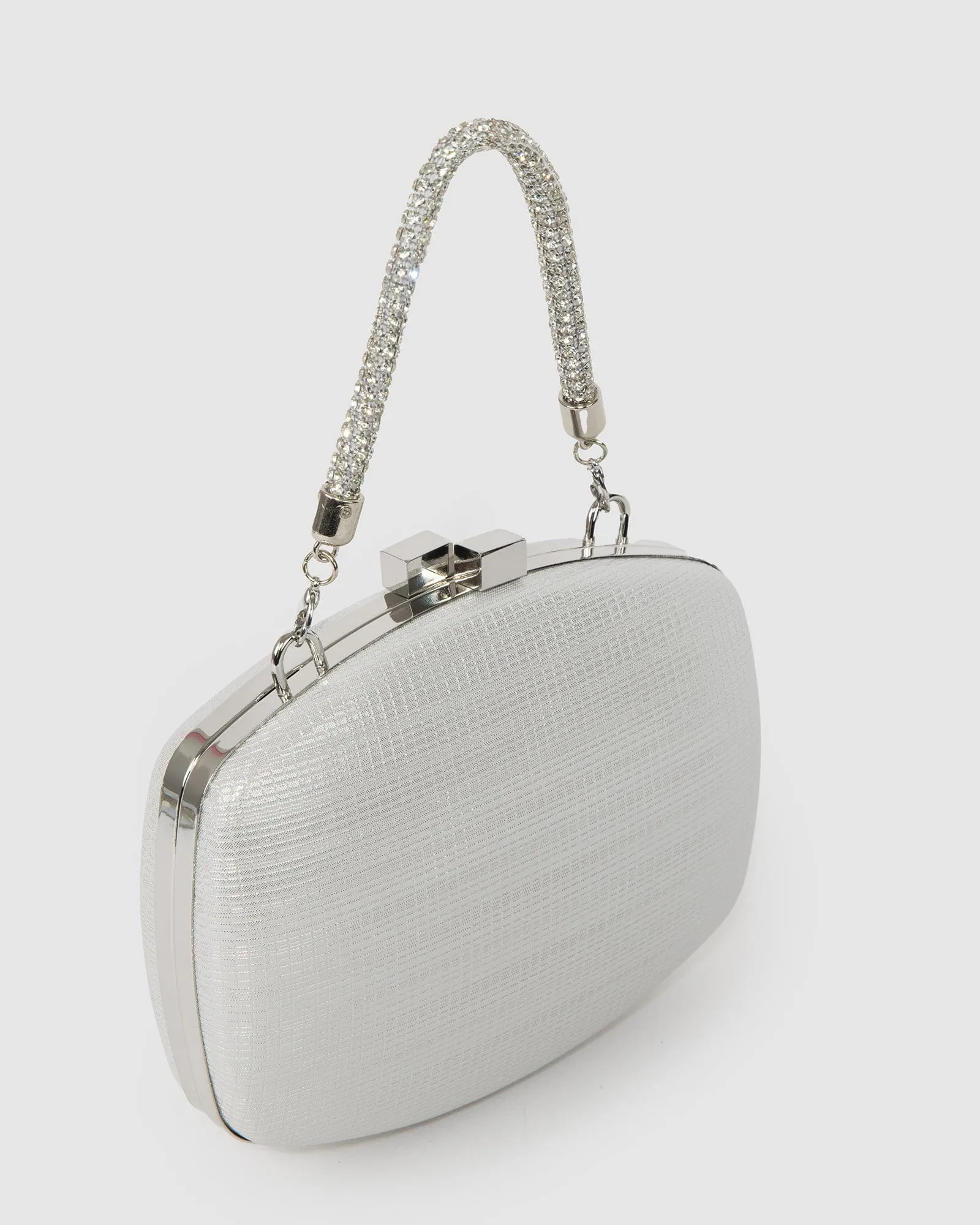 Silver Eden Crystal Handle Clutch Bag sold by Collete Hayman product image thumbnail 2