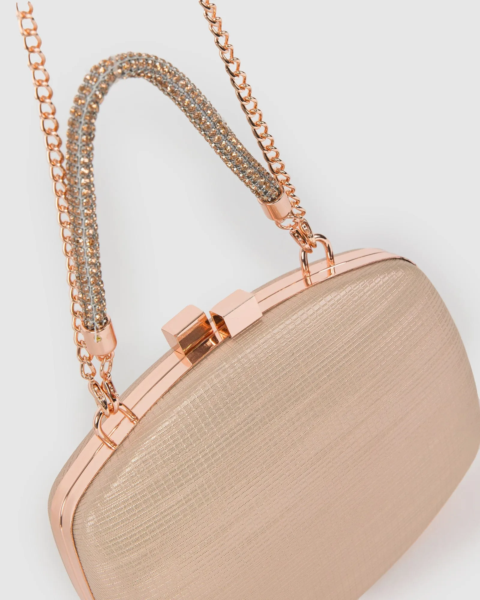 Rose Gold Eden Crystal Handle Clutch Bag sold by Collete Hayman product image thumbnail 4