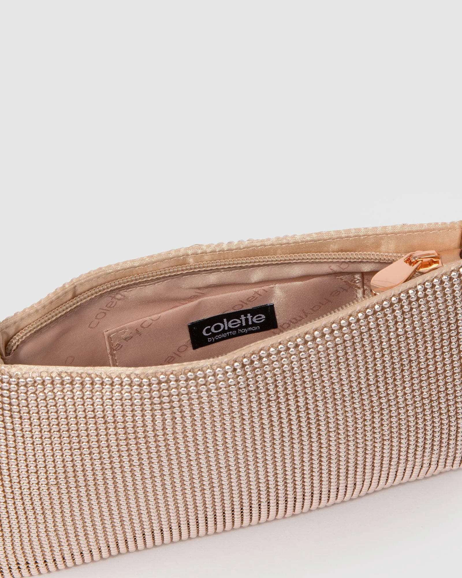 Rose Gold Joanna Beaded Shoulder Bag sold by Collete Hayman product image thumbnail 4