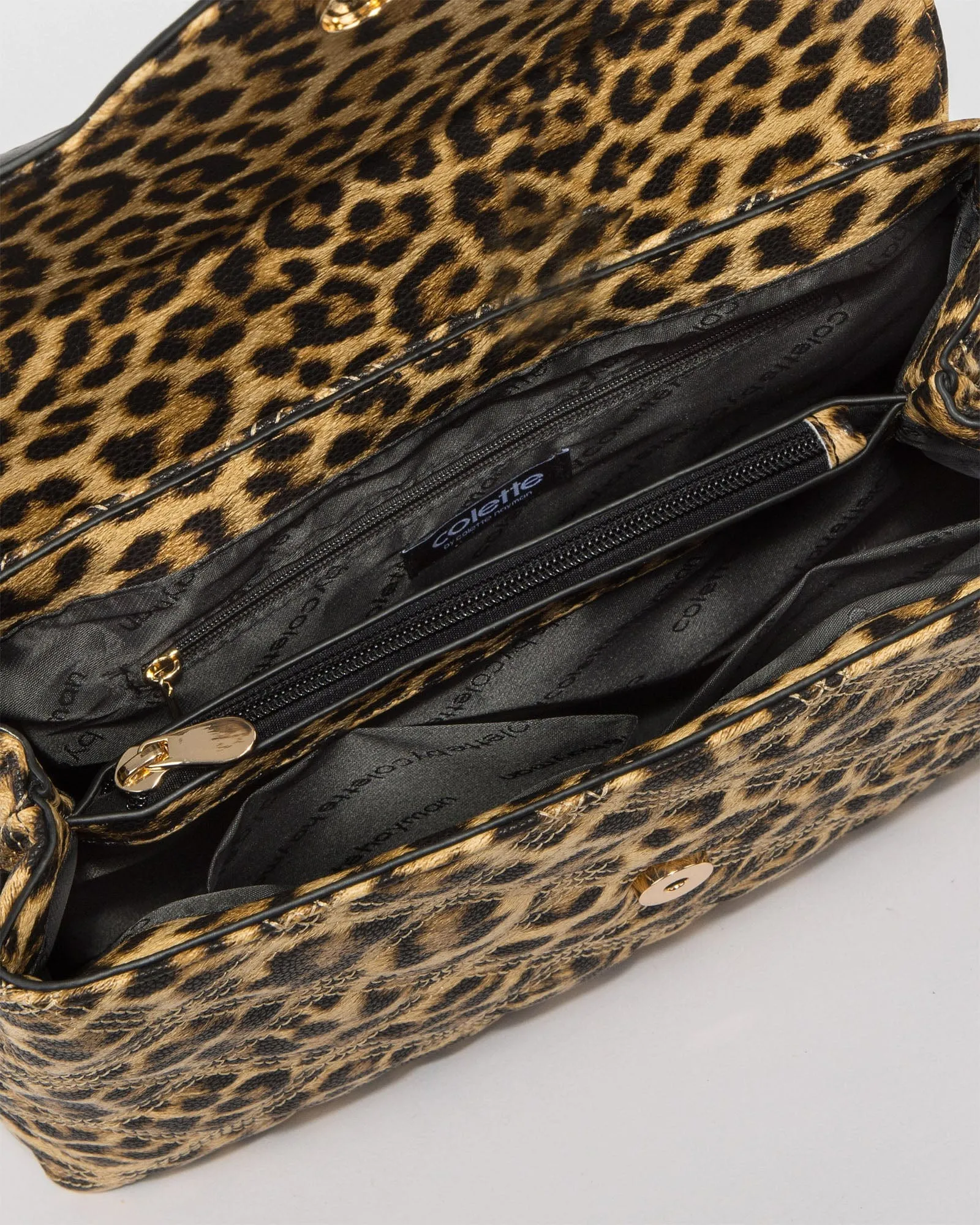Leopard Print Asma Chain Top Handle Bag sold by Collete Hayman product image thumbnail 4