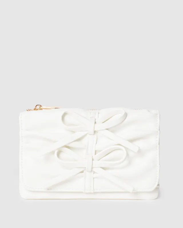 White Victoria Bow Mini Purse sold by Collete Hayman