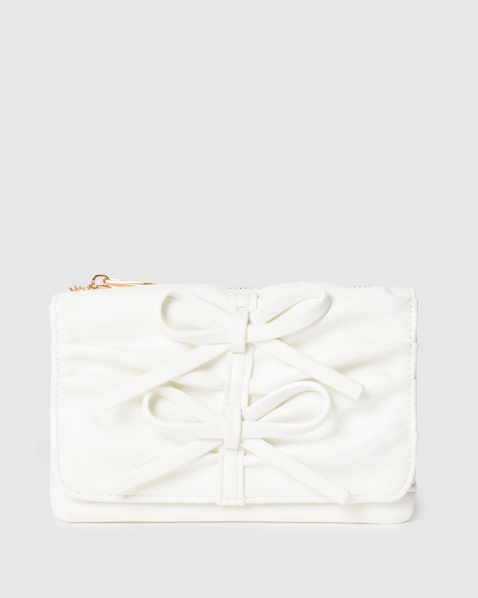White Victoria Bow Mini Purse sold by Collete Hayman