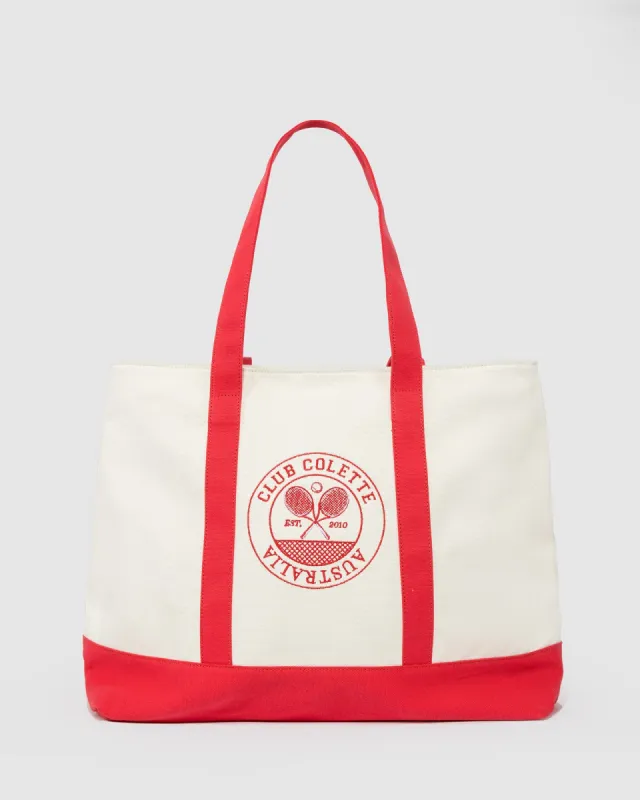 Red Davey Club Tote Bag sold by Collete Hayman