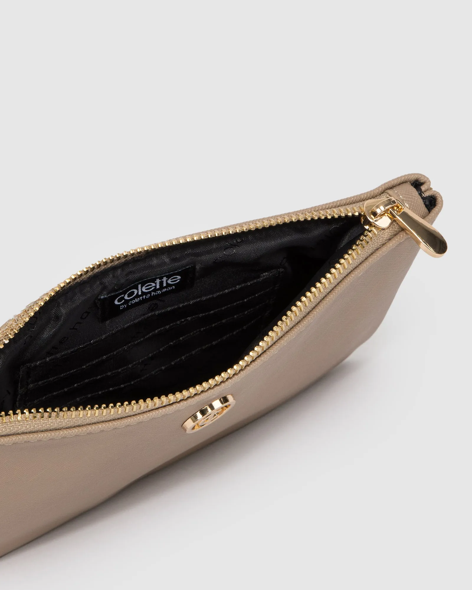 Taupe Ariane Wristlet Clutch Bag sold by Collete Hayman product image thumbnail 4