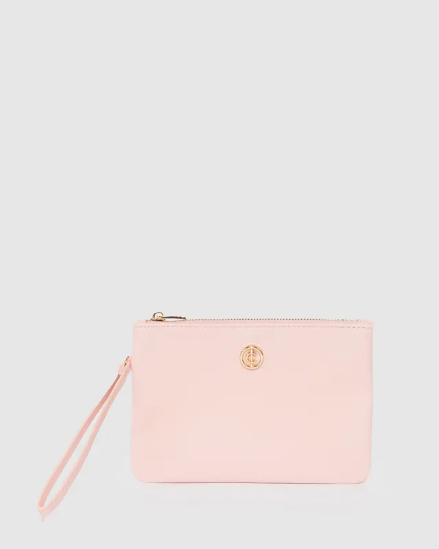 Light Pink Ariane Wristlet Clutch Bag sold by Collete Hayman