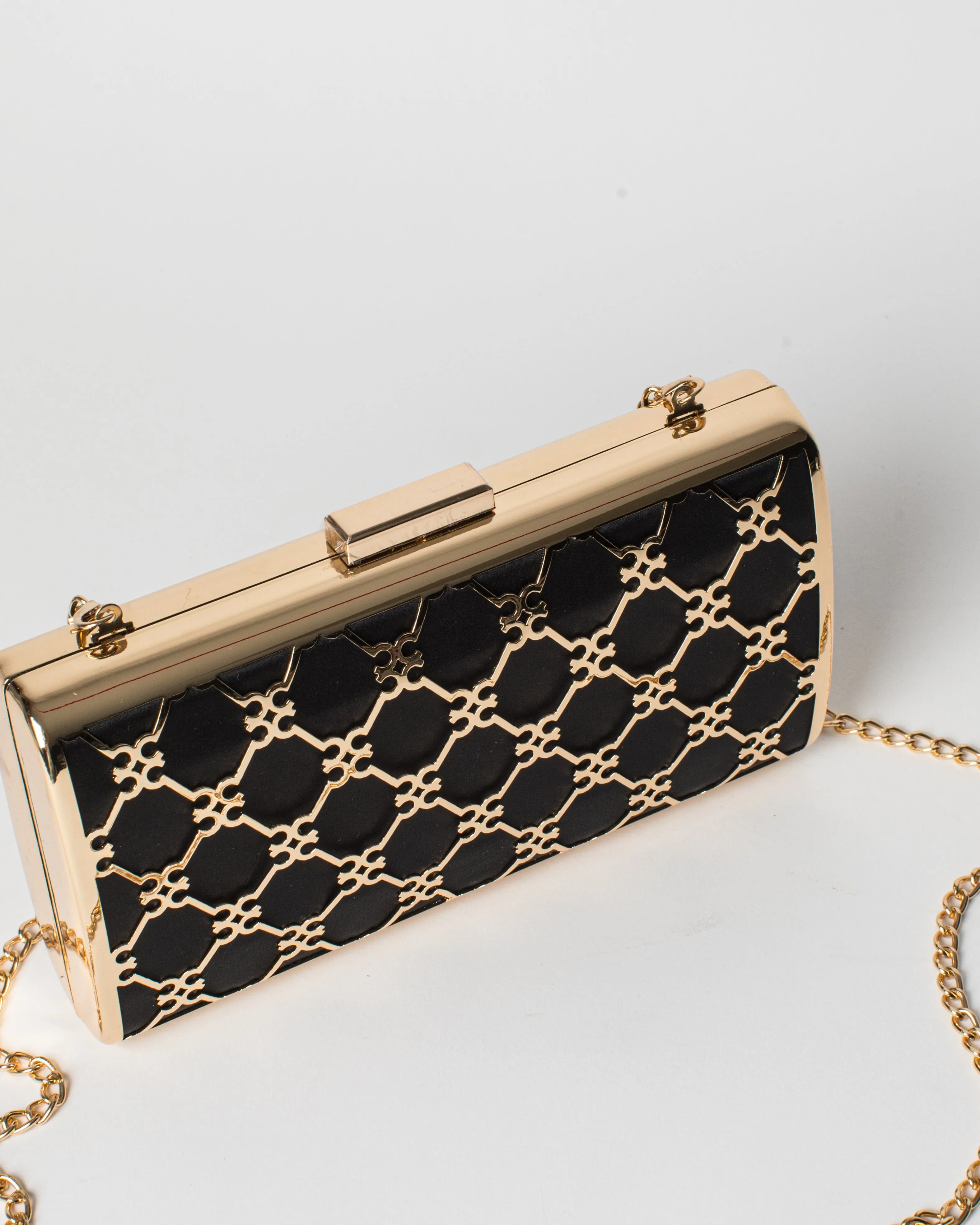 Gold Della Metal Mono Clutch Bag sold by Collete Hayman product image thumbnail 2