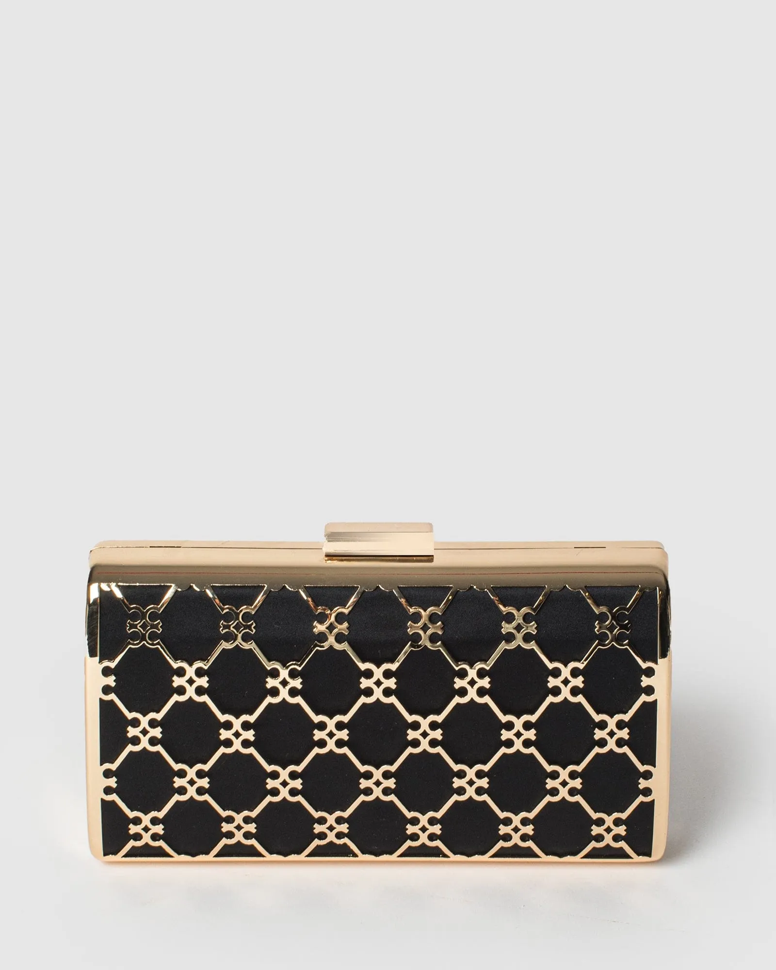 Gold Della Metal Mono Clutch Bag sold by Collete Hayman