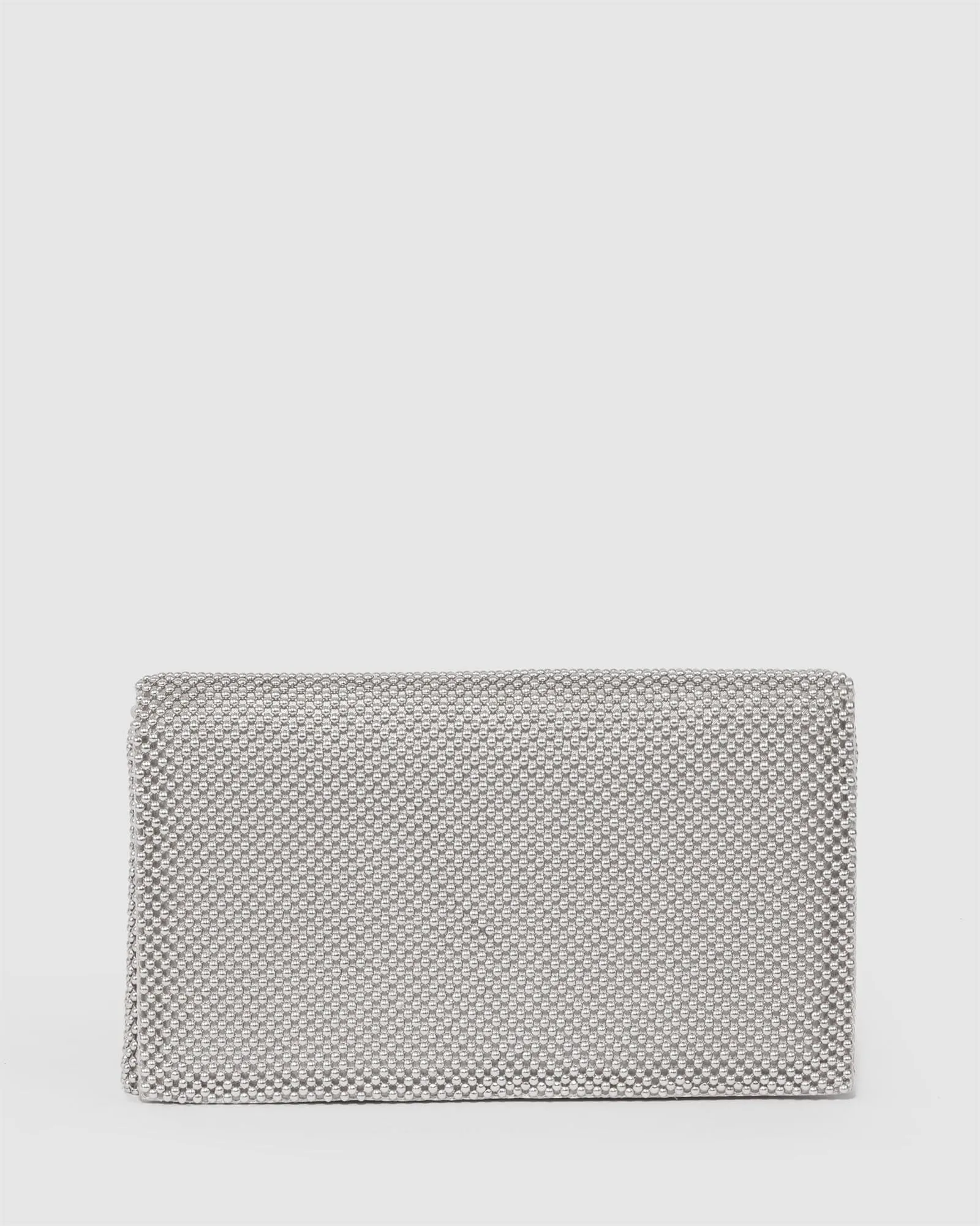 Silver Audrina Clutch Bag sold by Collete Hayman