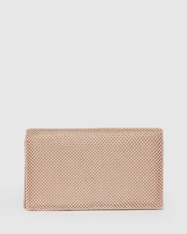 Rose Gold Audrina Clutch Bag sold by Collete Hayman