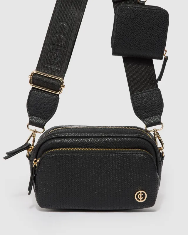 Black Amalia Webbing Crossbody Bag sold by Collete Hayman