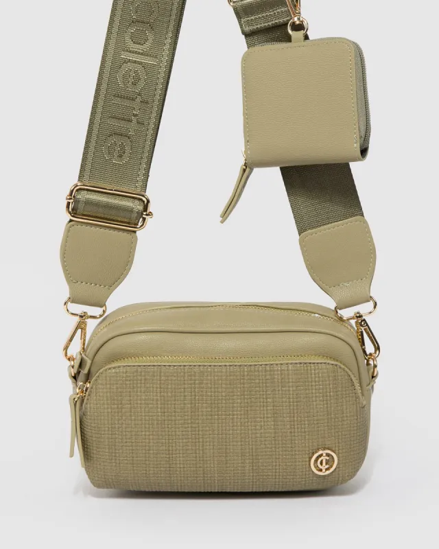 Green Amalia Webbing Crossbody Bag sold by Collete Hayman