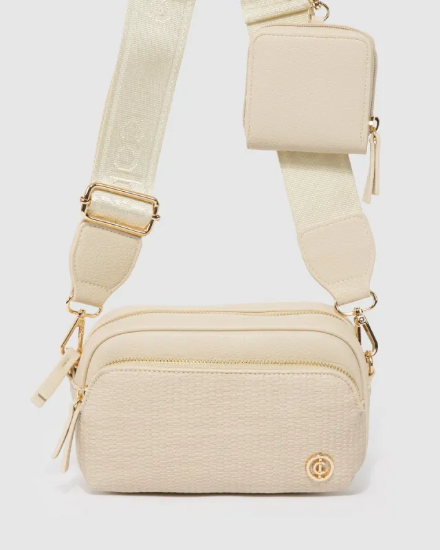 Natural Amalia Webbing Crossbody Bag sold by Collete Hayman