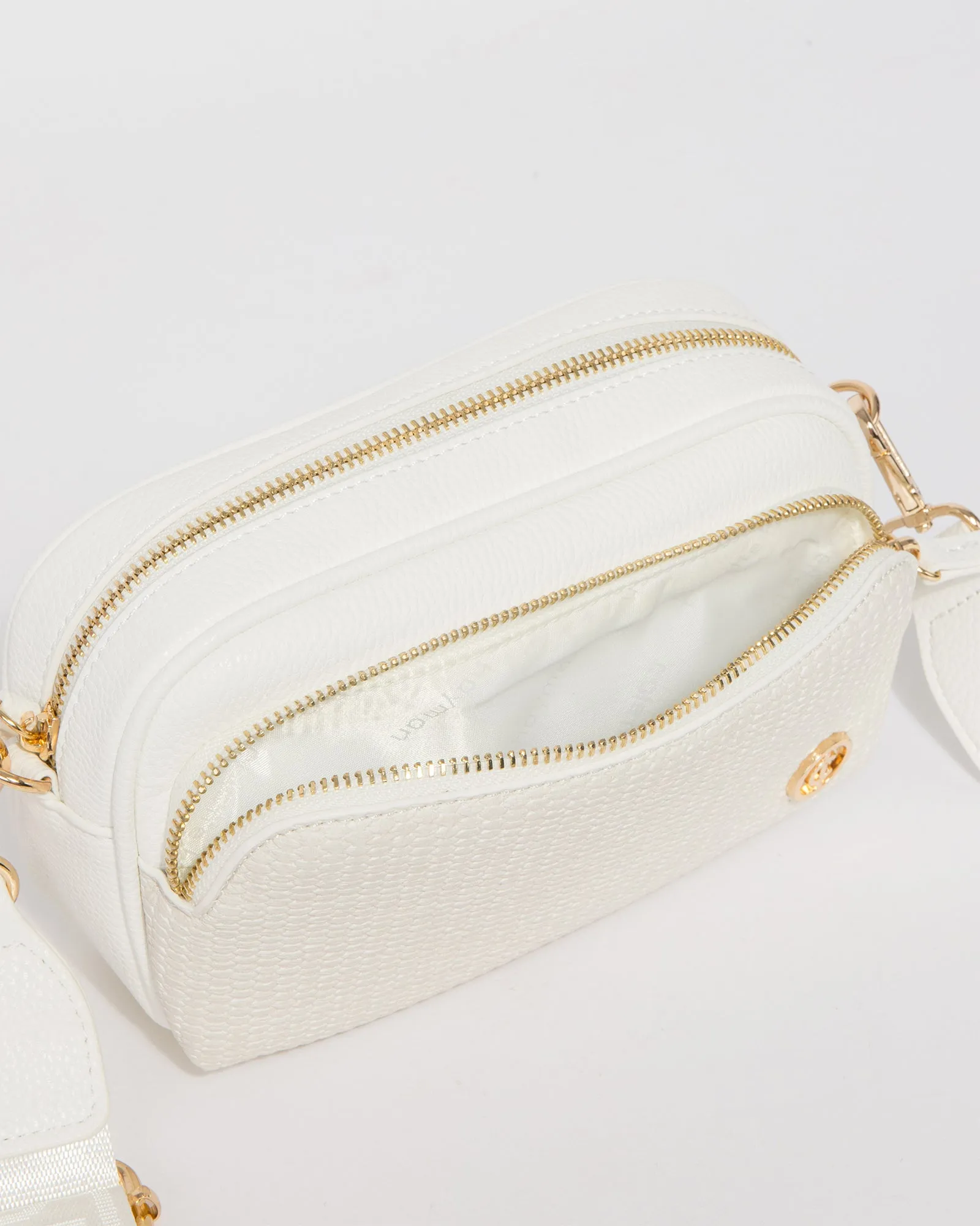 White Amalia Webbing Crossbody Bag sold by Collete Hayman product image thumbnail 3