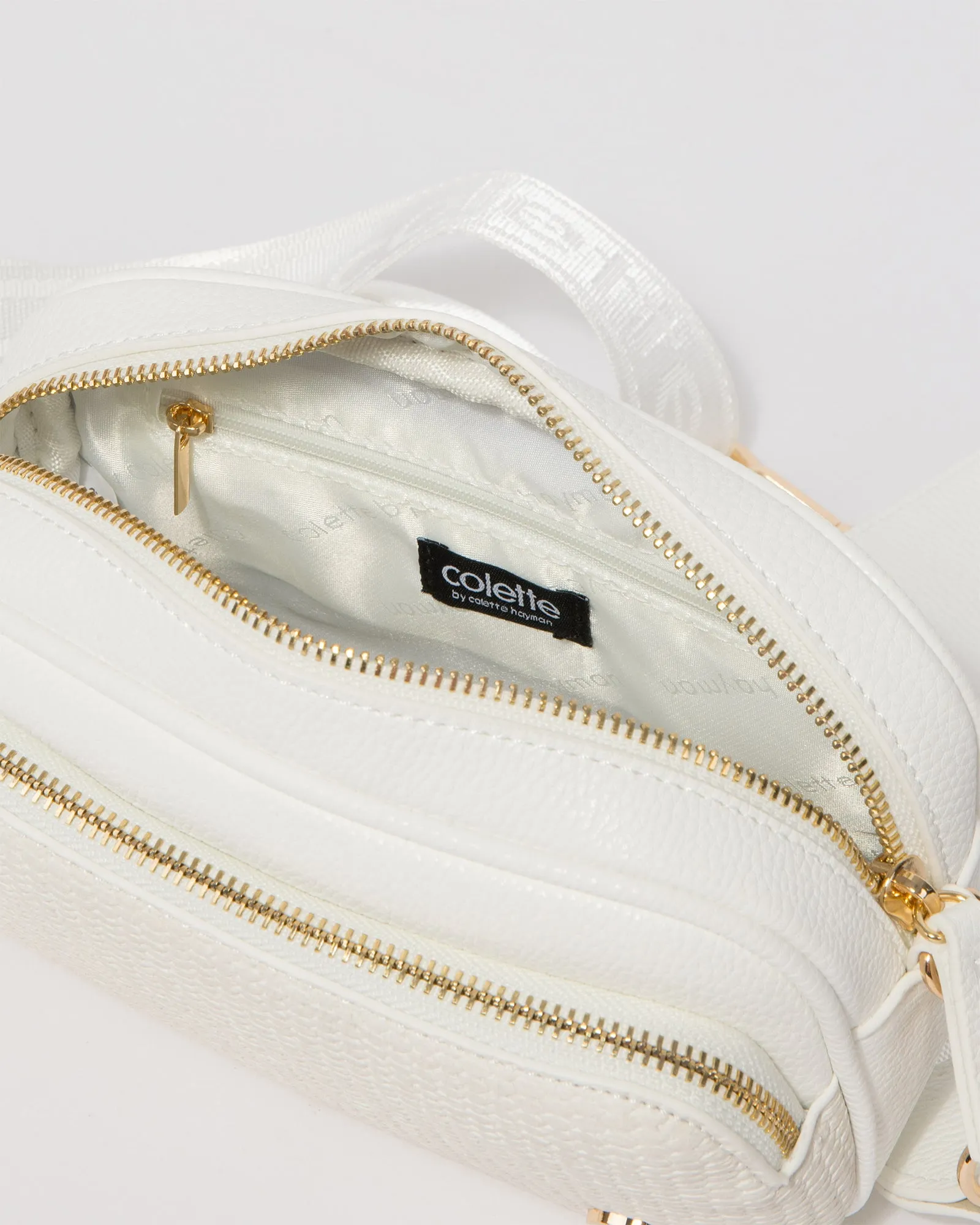 White Amalia Webbing Crossbody Bag sold by Collete Hayman product image thumbnail 5