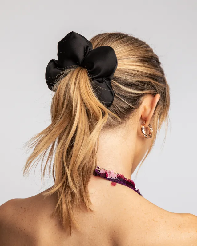 Black Puffy Flower Scrunchie sold by Collete Hayman