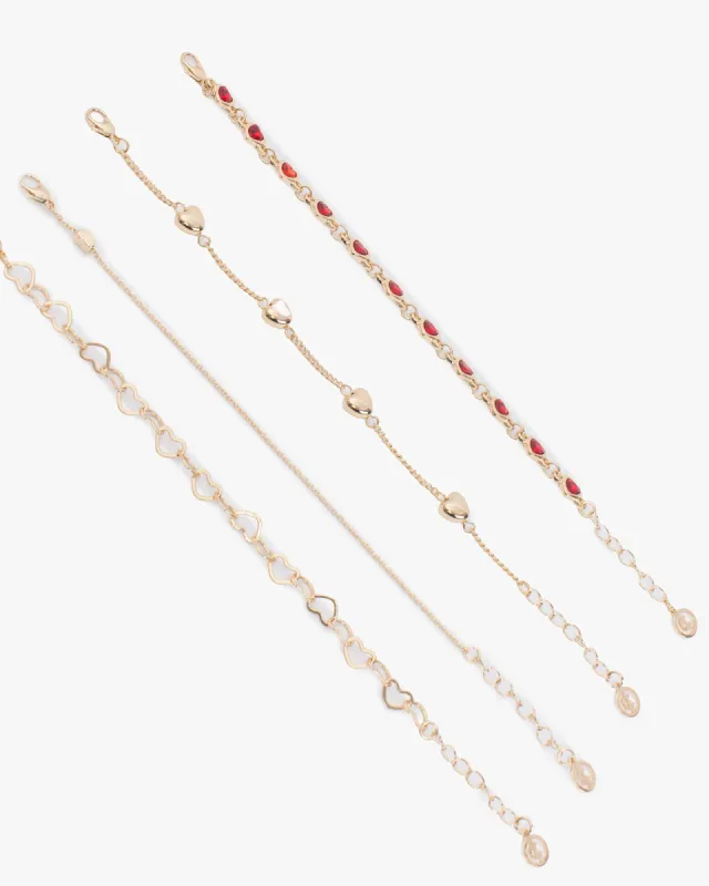 Gold Multi Heart Charm Bracelet sold by Collete Hayman