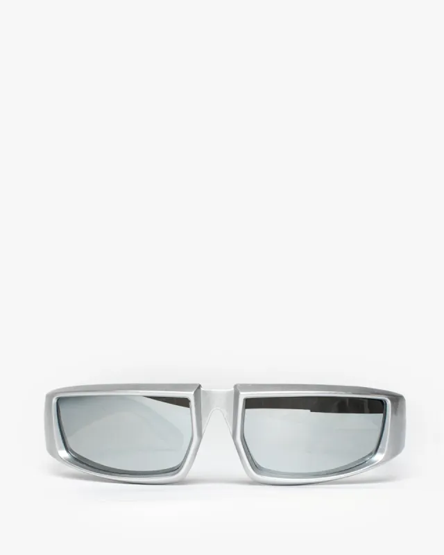 Silver Matte Look Shield Sunglasses sold by Collete Hayman