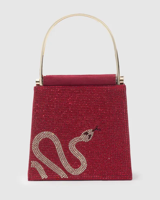 Red Joanna Snake Metal Handle Mini Bag sold by Collete Hayman
