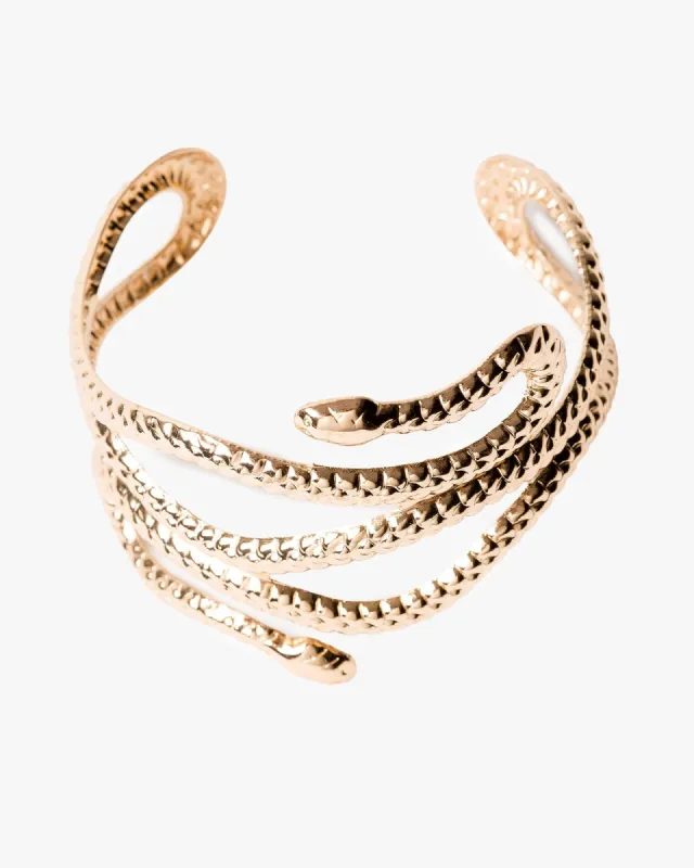 Gold Snake Cuff Bracelet sold by Collete Hayman