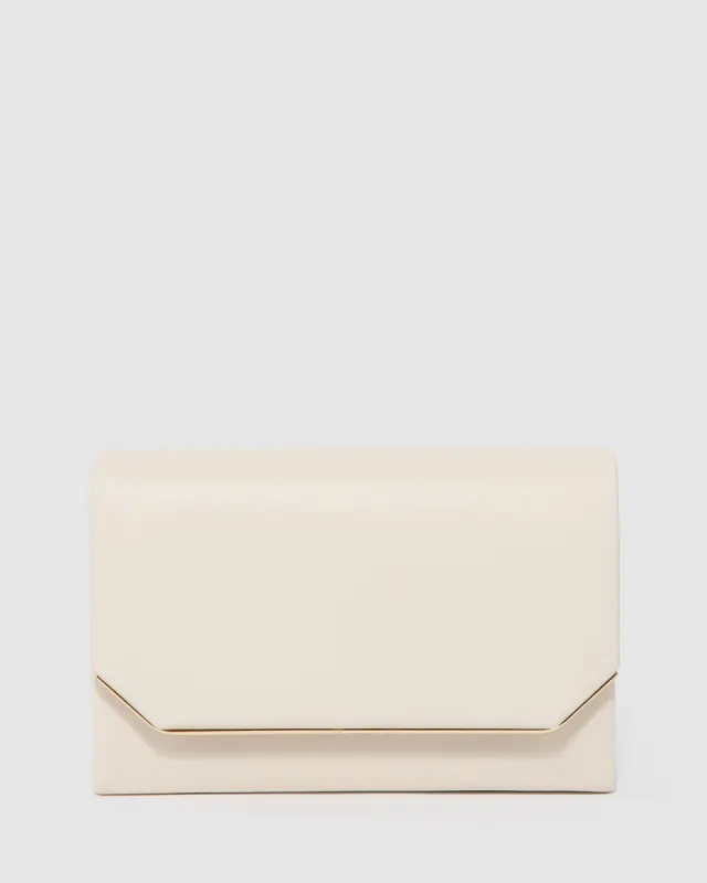Ivory Penny Flap Clutch Bag sold by Collete Hayman