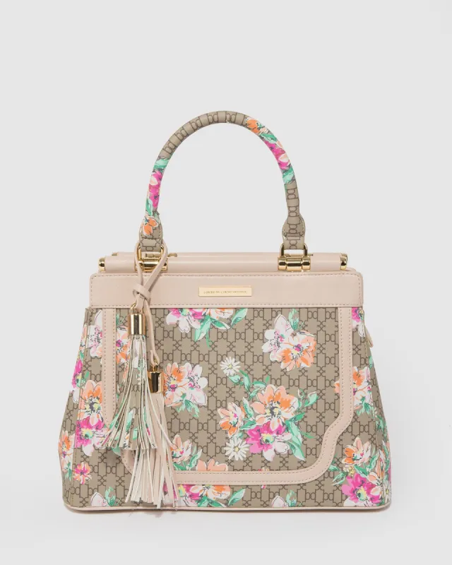 Floral Monogram Yevette Panel Tote Bag sold by Collete Hayman