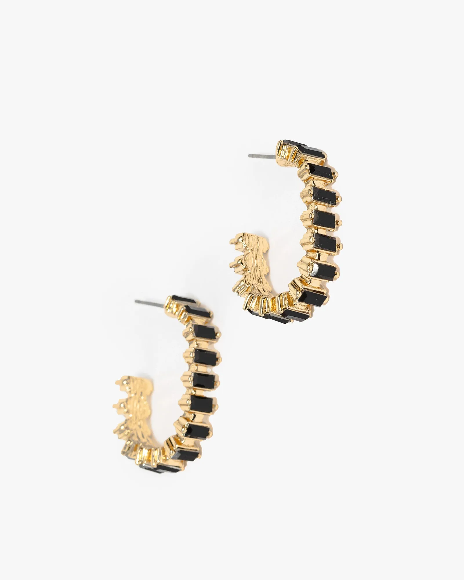 Black Crystal J Hoop Earrings sold by Collete Hayman product image thumbnail 3