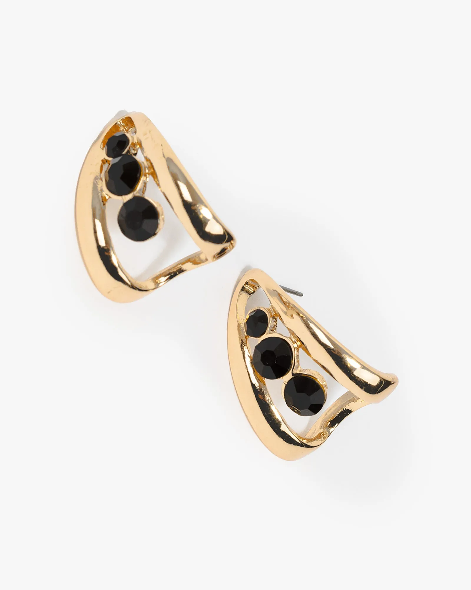 Black Crystal Lined Hoop Earrings sold by Collete Hayman product image thumbnail 2