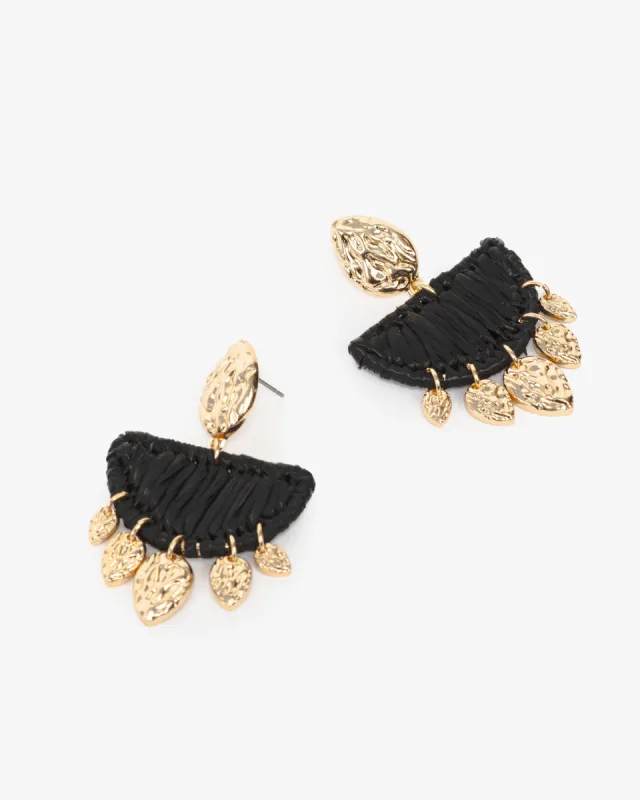 Black Wrapped Textural Drop Earrings sold by Collete Hayman