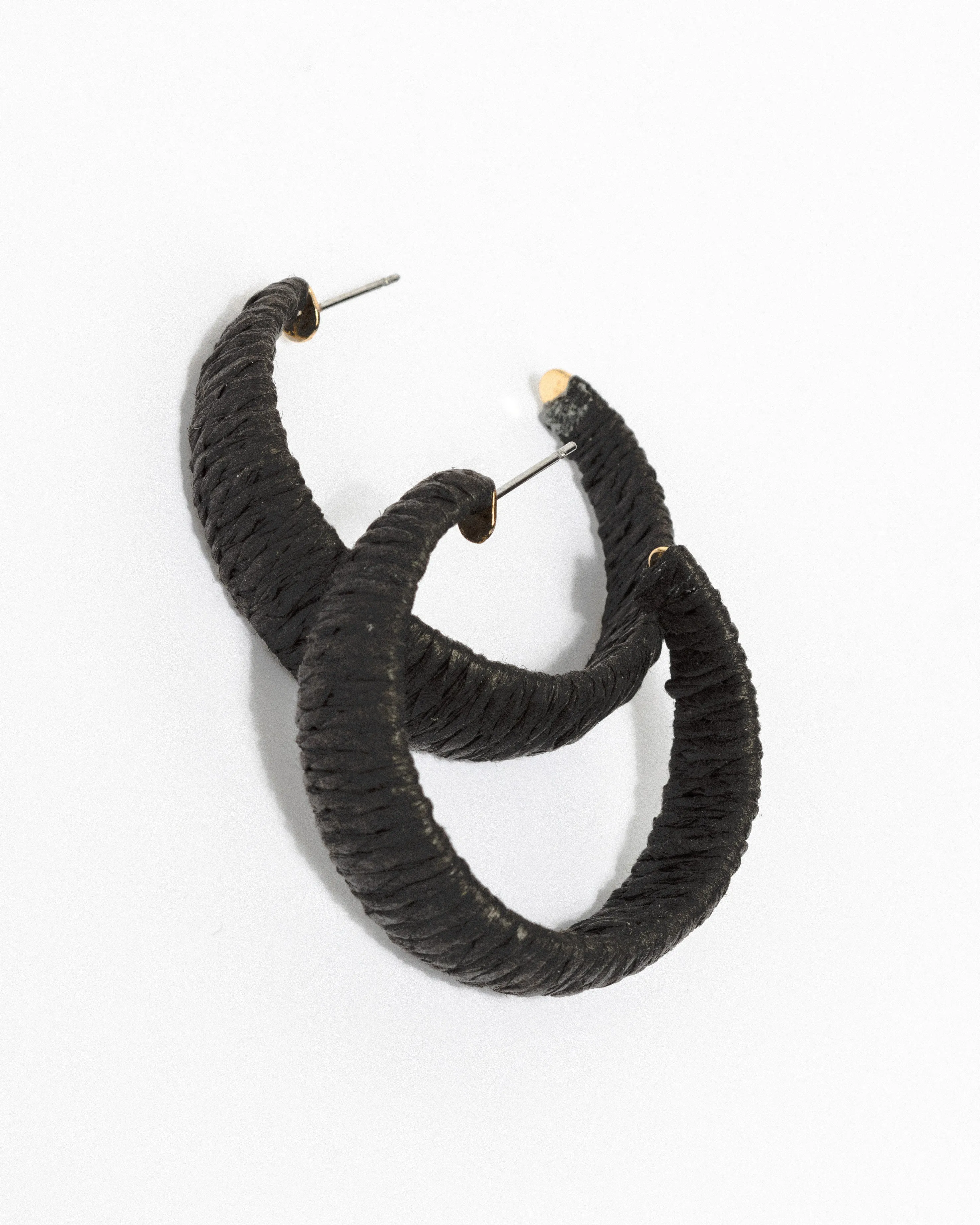 Black Wrapped Hoop Earrings sold by Collete Hayman